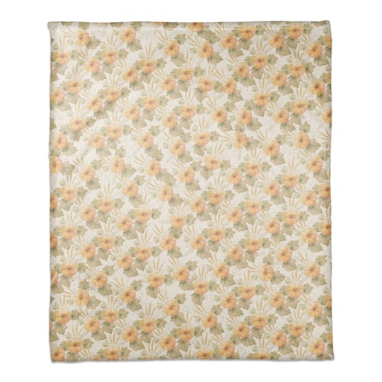 Watercolor Pumpkin Coral Fleece Throw